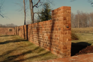 Cochran's restored brick walls at James and Dolley Madison's gravesite at Montpelier.
