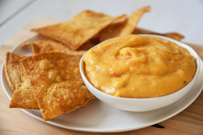 Veggie Queso + Homemade Doritos