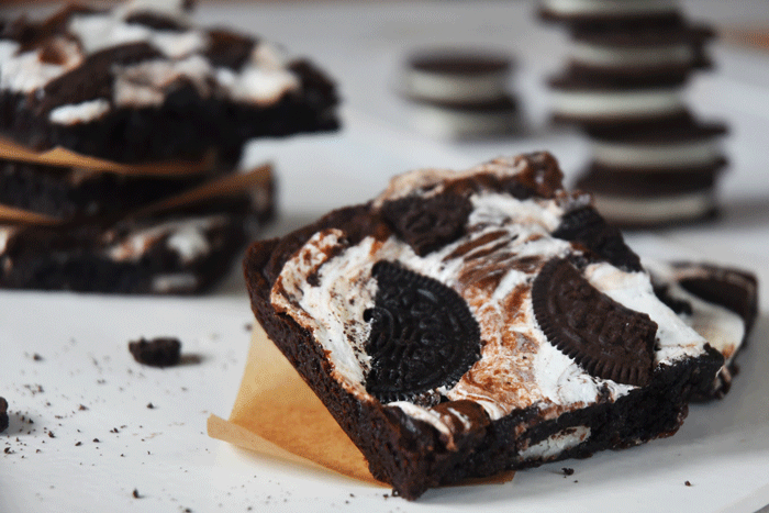 Marshmallow Oreo Brownies