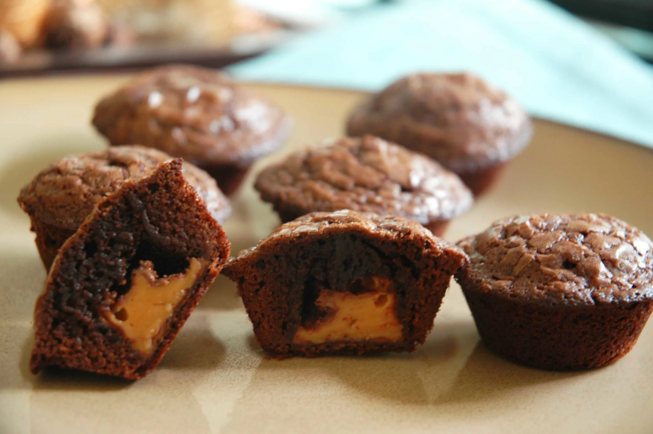 Brownie Bites with Caramel Centers