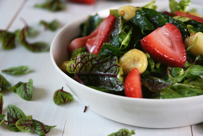 Pickled Strawberry + Giant Corn Salad