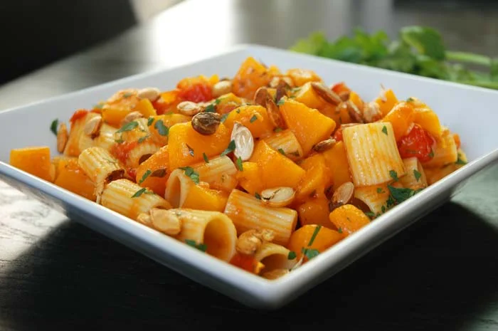 Kabocha Squash + Tomato Pasta