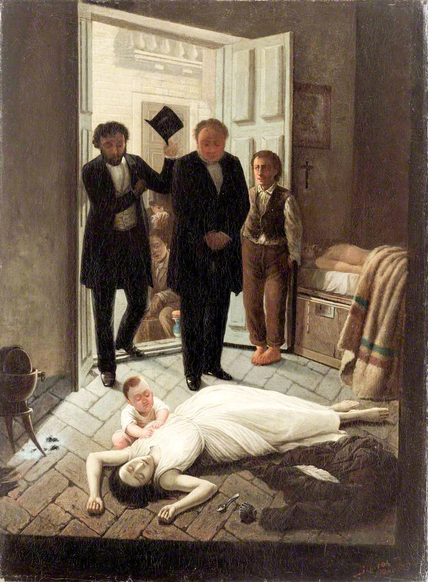 The Episode of the Yellow Fever , circa 1871, by Juan Manuel Blanes is a haunting rendition of the pain brought to Buenos Aires, but also a depiction of illness befalling a specific household. One wonders how many scenes like this the People's Commission had to see. José Roque Pérez is depicted in the center with with his hands clasped.