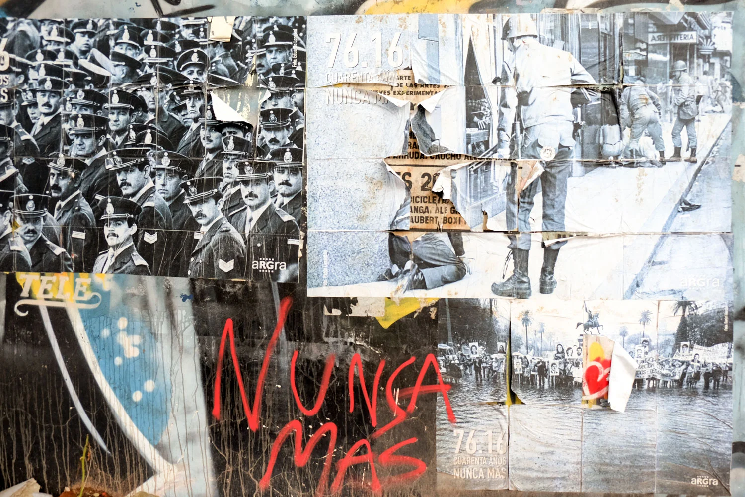 Colegiales, Buenos Aires, 2017. "NUNCA MAS" is the Argentine cry of "Never again."
