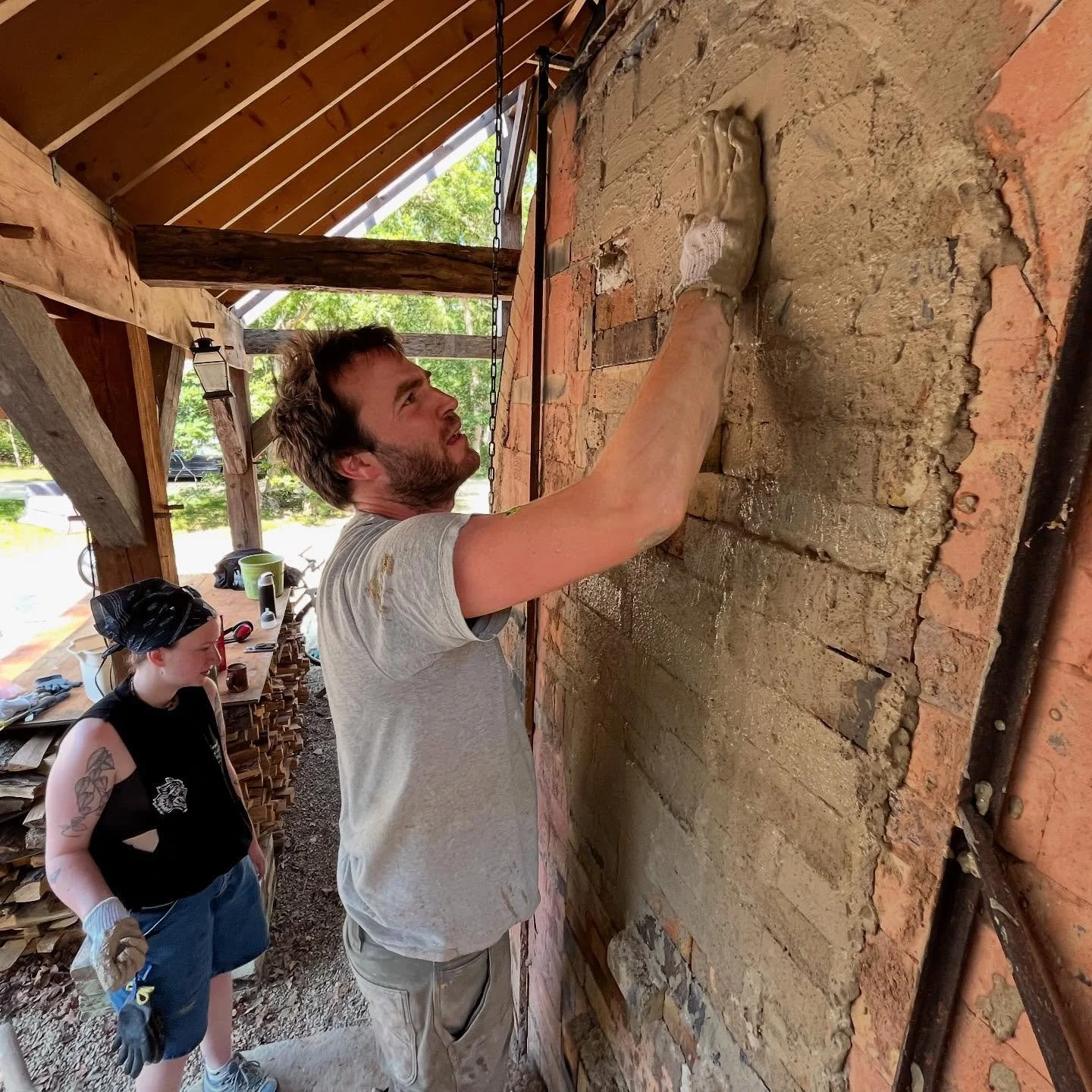 We are firing away on the fourth burn of the wood kiln here at Merry Farm Pottery. Reflecting on closing up the door yesterday and spending the two days before that placing the pots into the kiln in the most beautiful way we can. Trying to imagine th