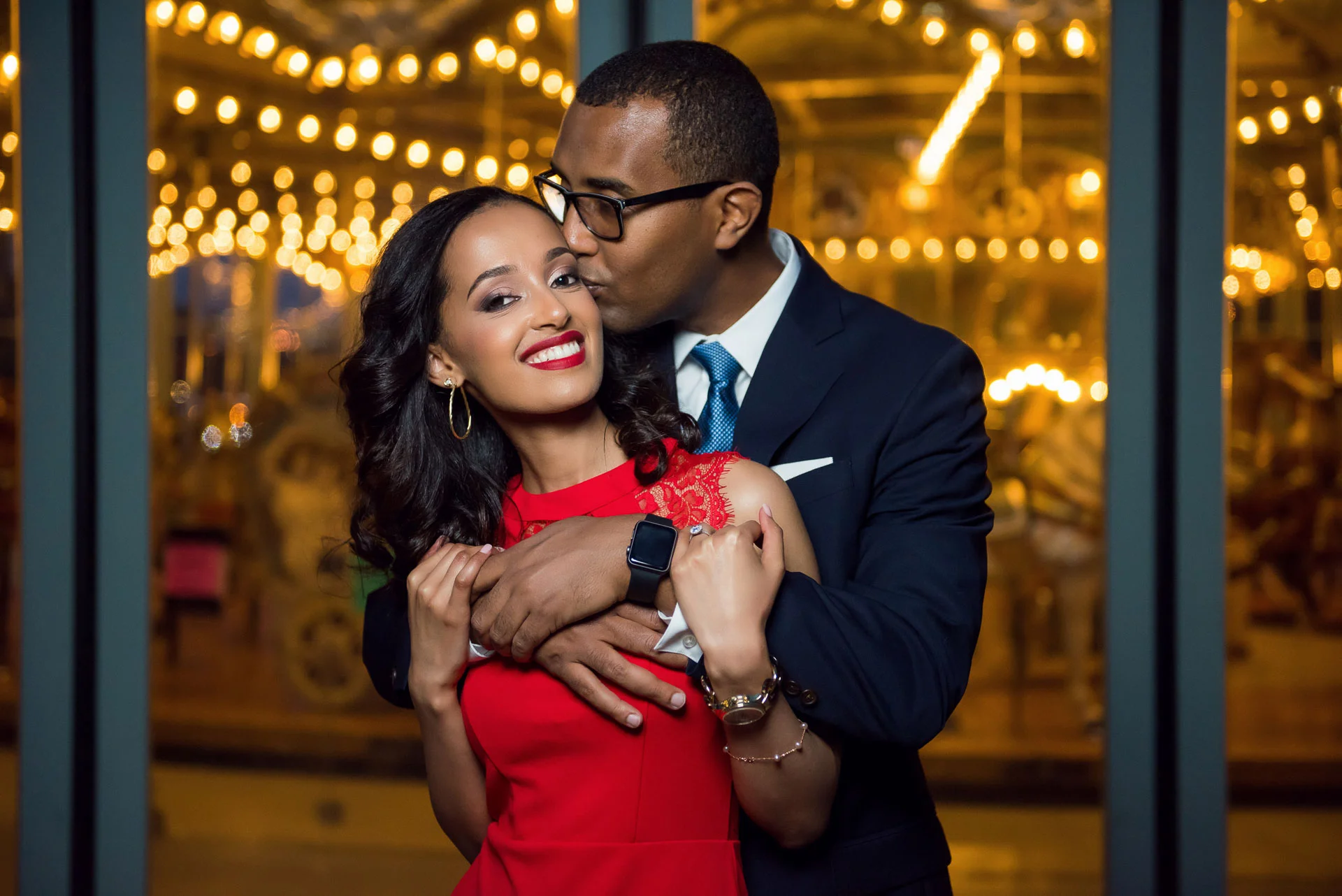 Janes carousel DUMBO engagement NYC