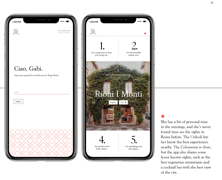 Mock up of the St.Regis experience