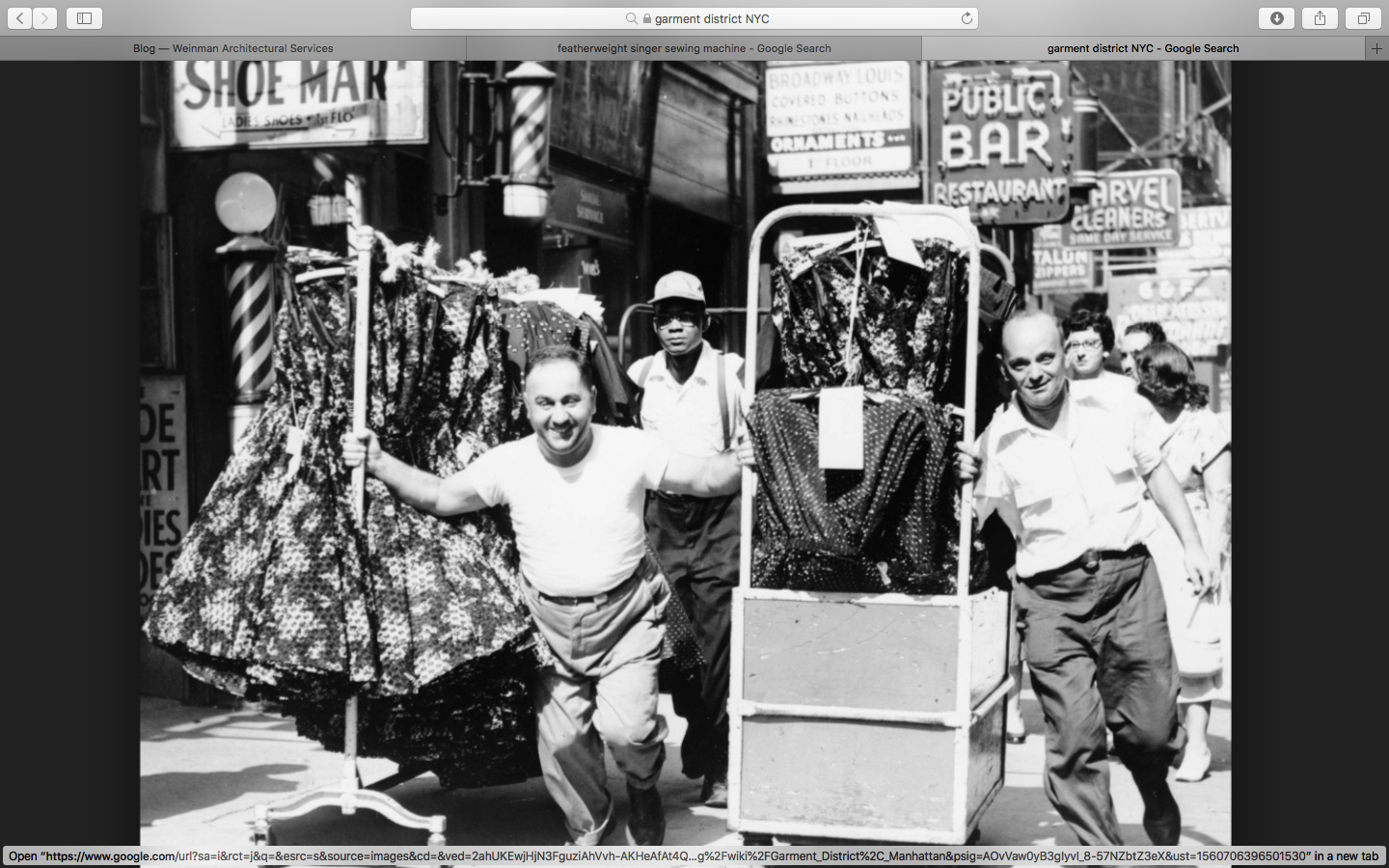 This is old world Garment district probably when my machine was used!