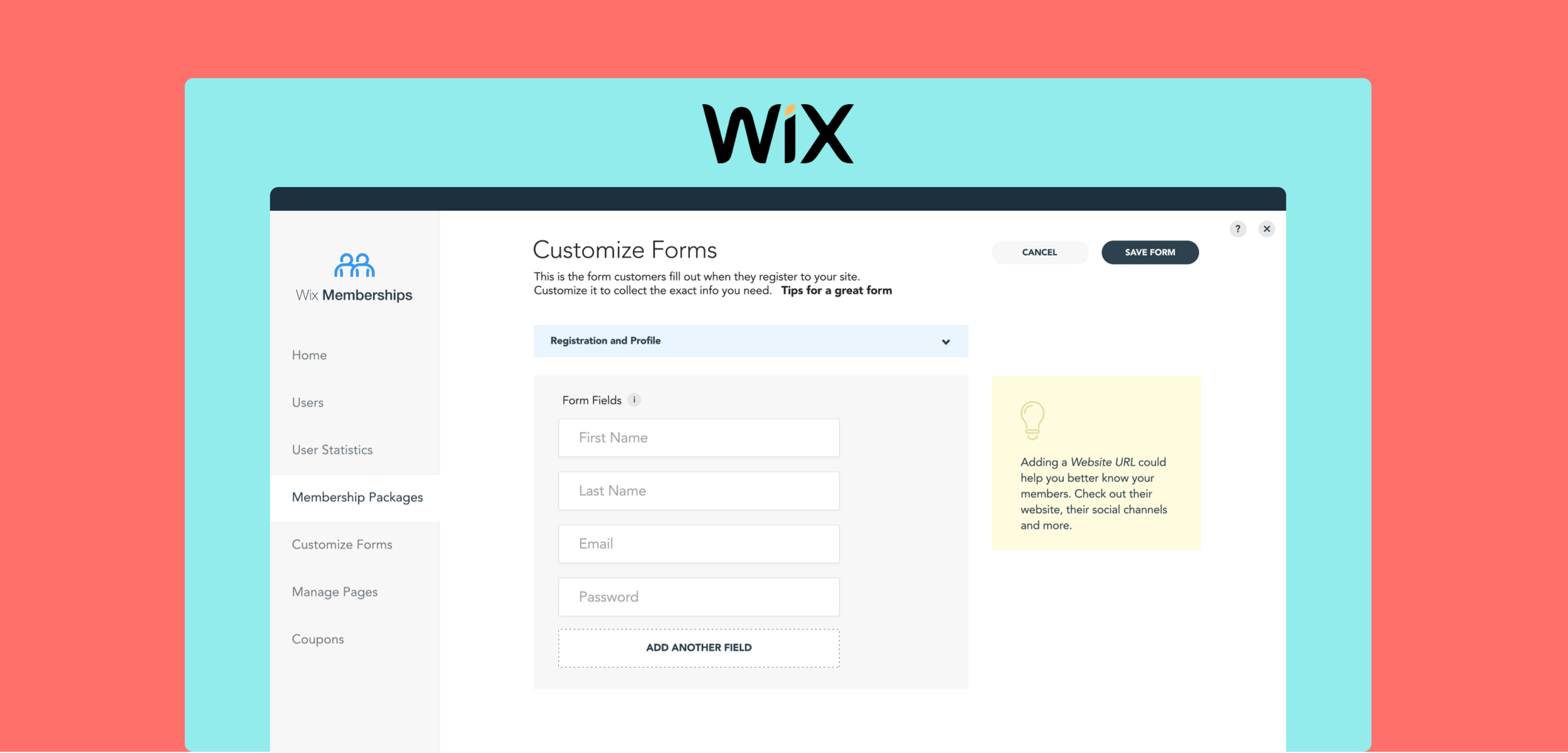 Wix member login app