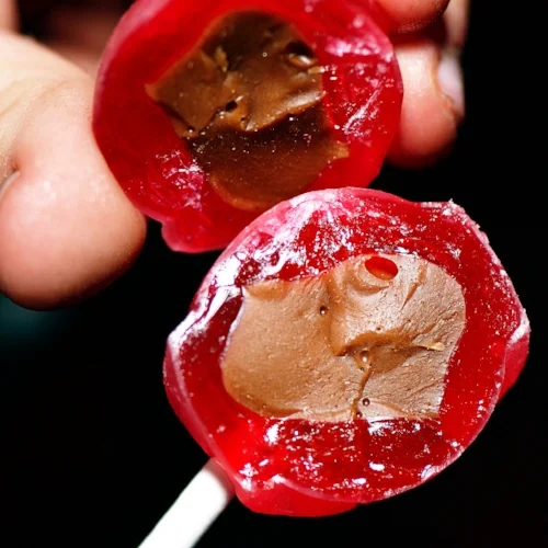 Double whammy: a hard candy followed by a sticky one.