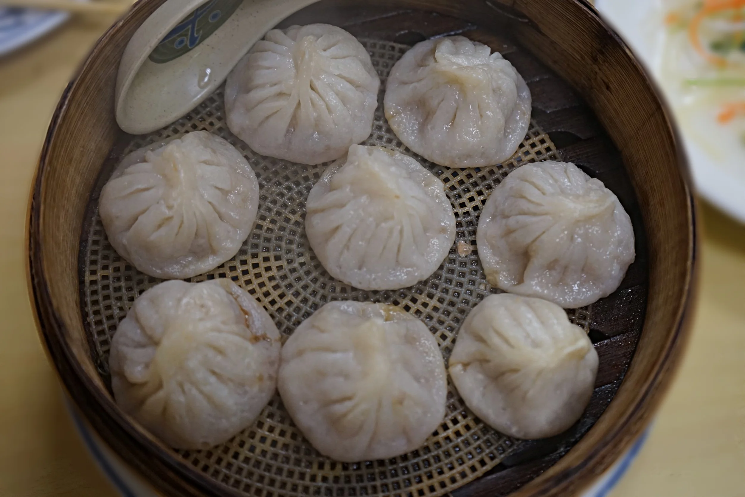 Shanghai Soup Dumplings. Filled with pork and beautiful, rich ginger broth. Although you will be super tempted to immediately pop one in your mouth...CAUTION: the broth inside is very hot and will burn. Order these earlier in dinner to allow them to cool off a bit prior to indulging. 