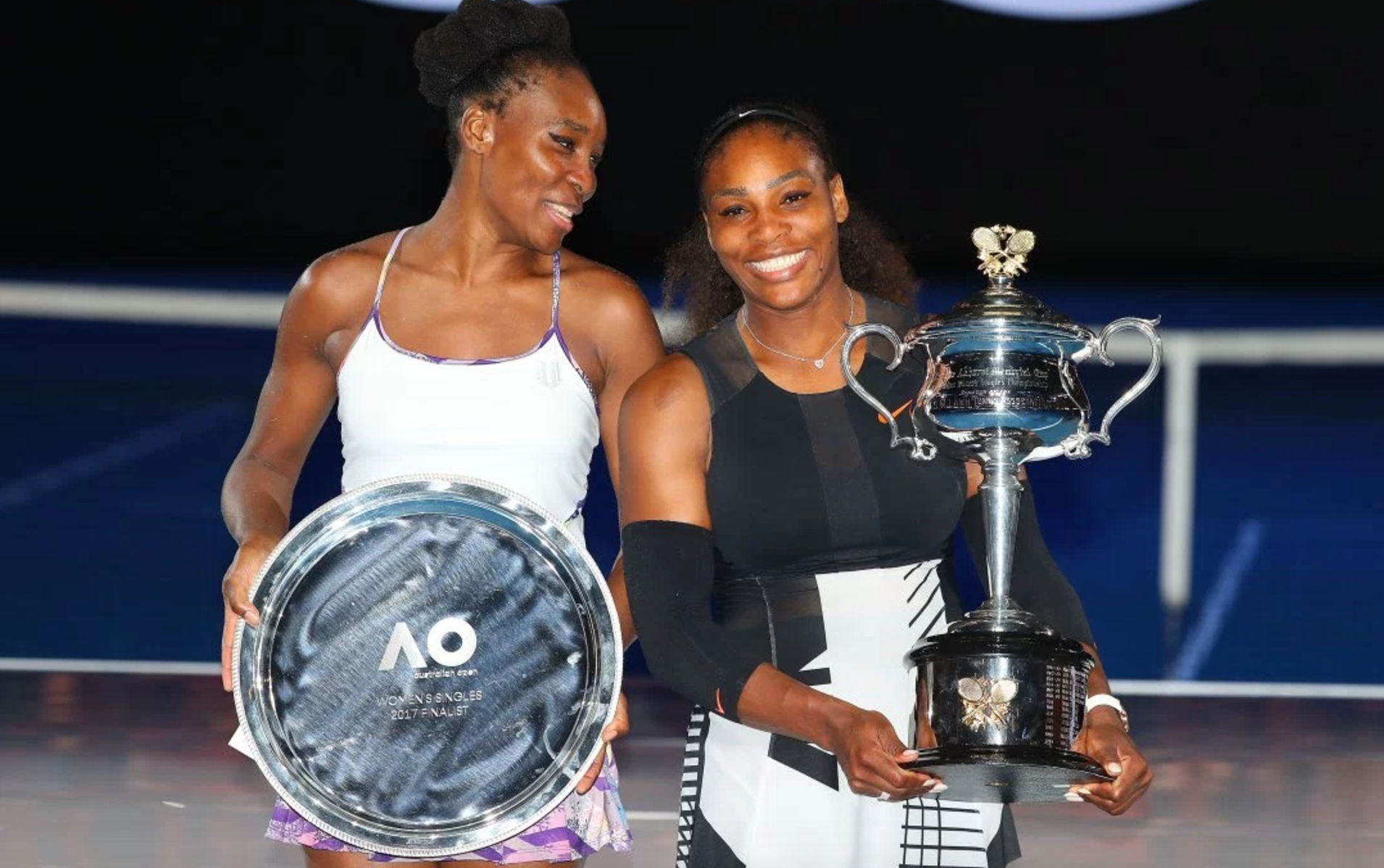 Serena and Venus WIlliams, at the 2017 Australian Open Grand Final. 