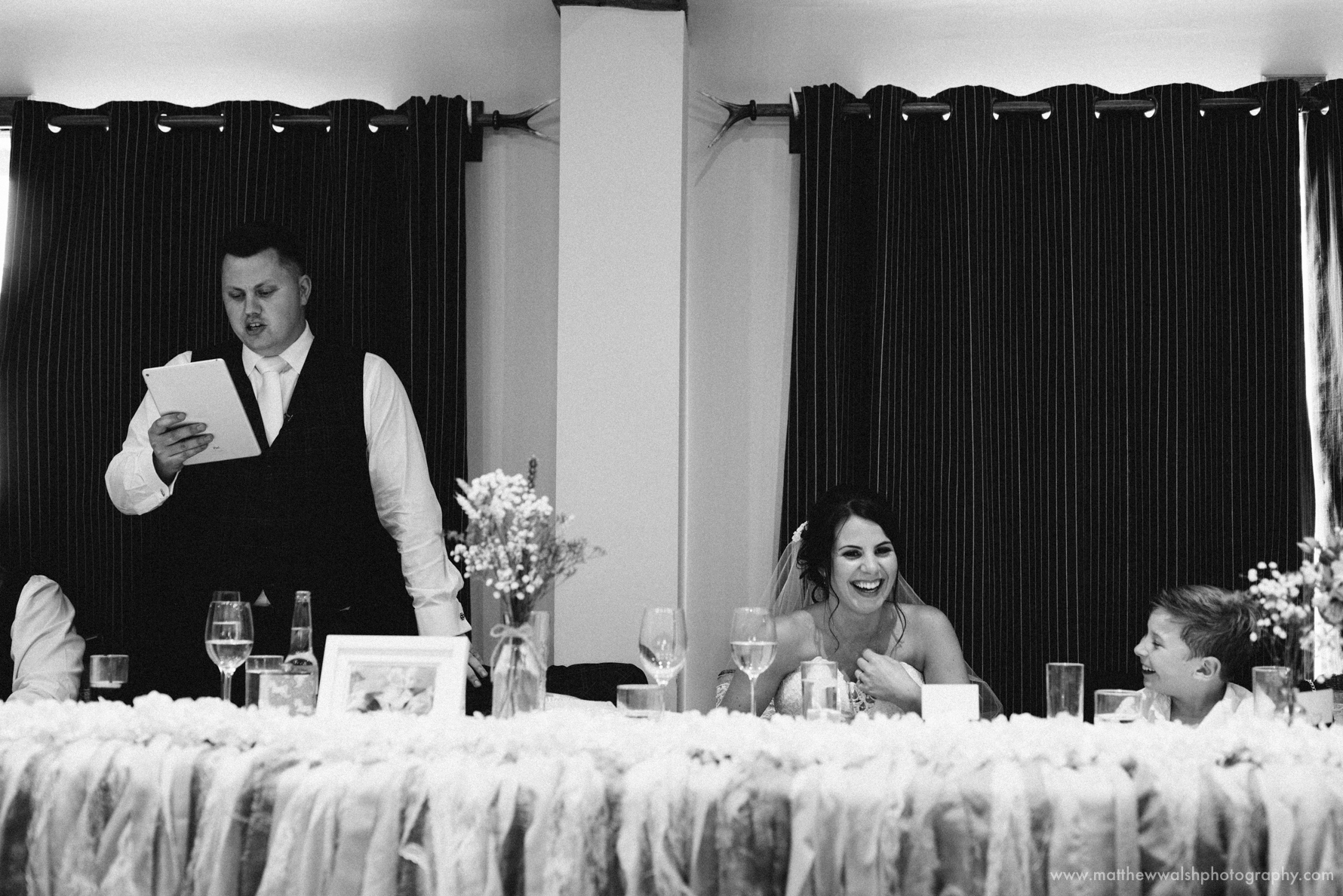 The groom making his wedding speech