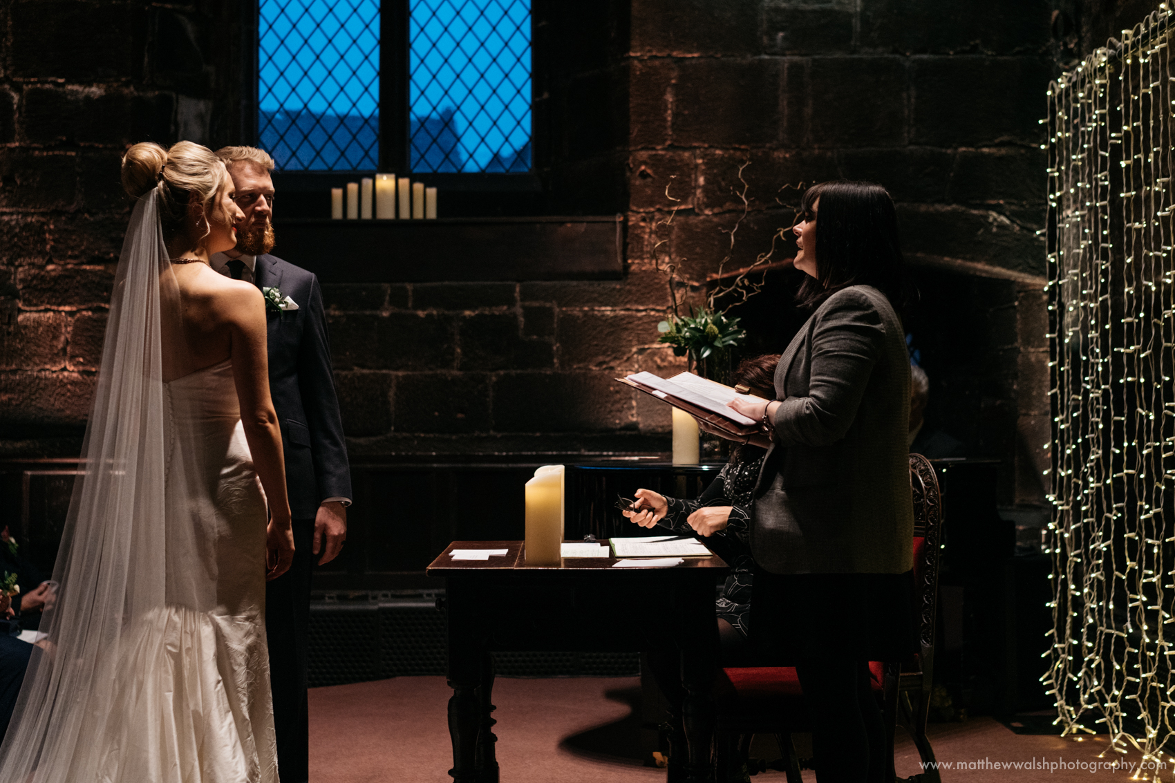 The final part of the the ceremony in the Baronial hall at Chetham's