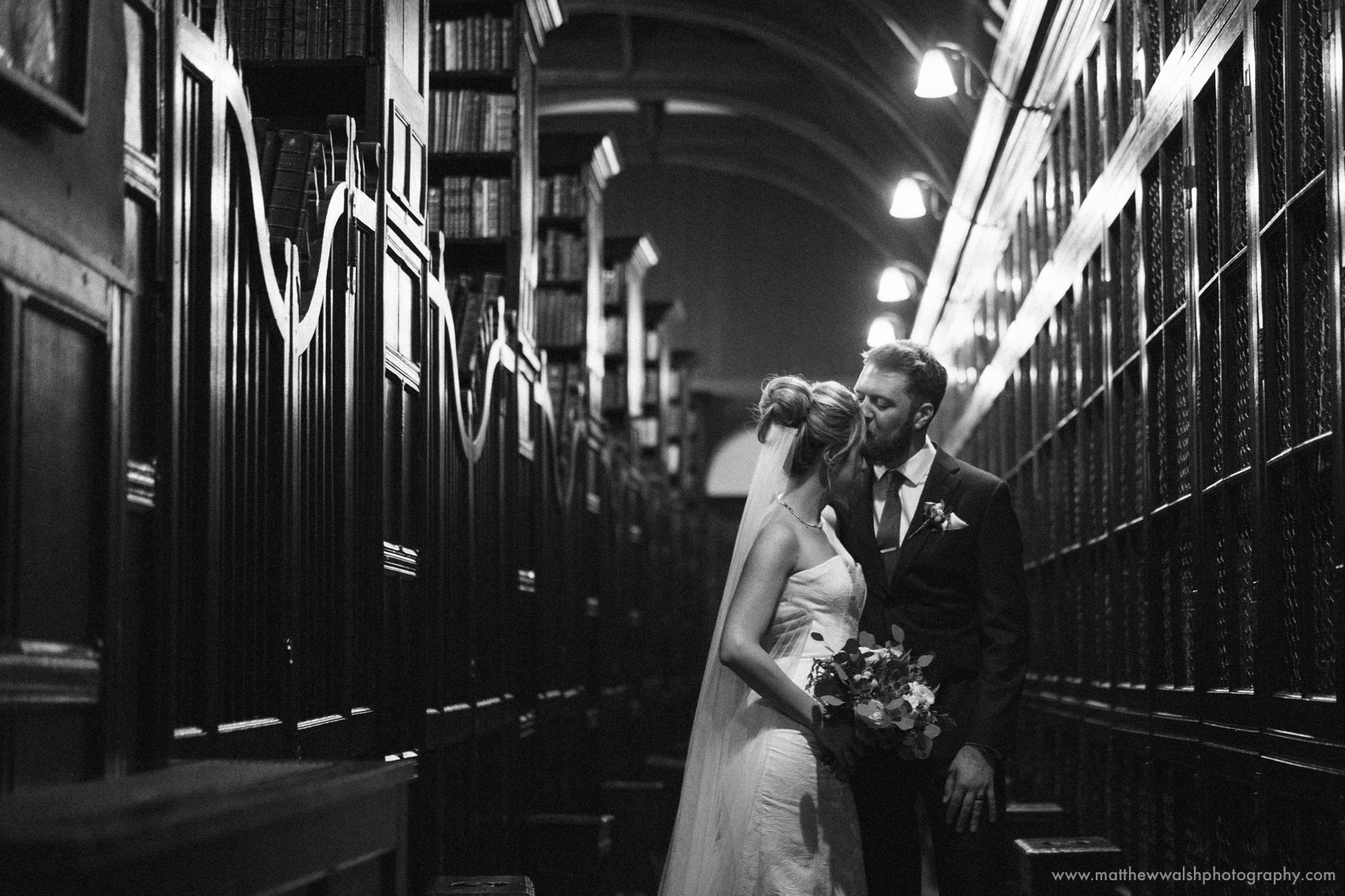 The oldest library in the english speaking world creates a wonderful backdrop for the couples photographs