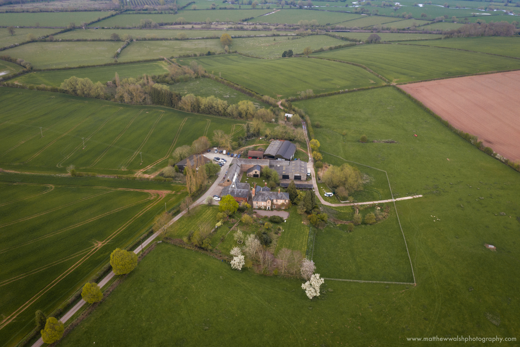 A closing shot of Lyde Court taken from the air