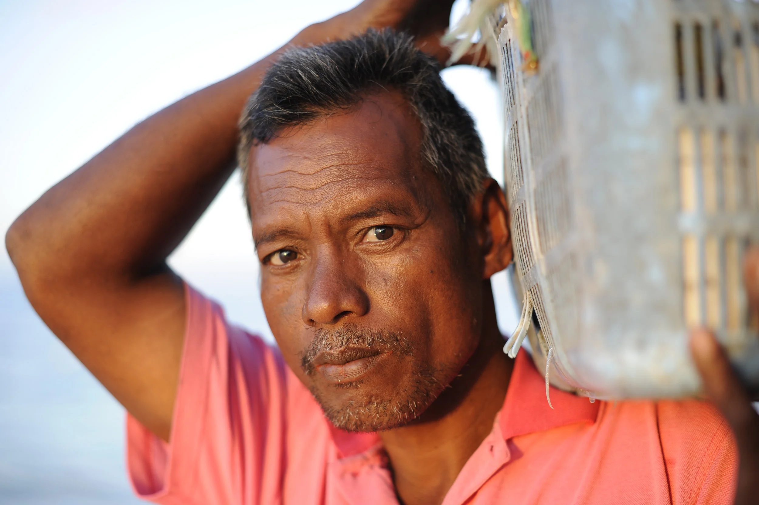 Fisherman Oscar Sitau, Solomon Islands for Oxfam Australia.