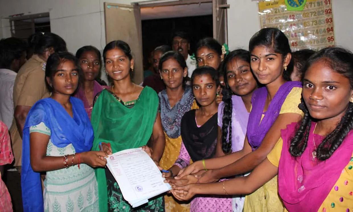 The ‘young girls club’ meet for their Thursday debate on ways to improve life in their village. Photograph: Mark Townsend for the Observer