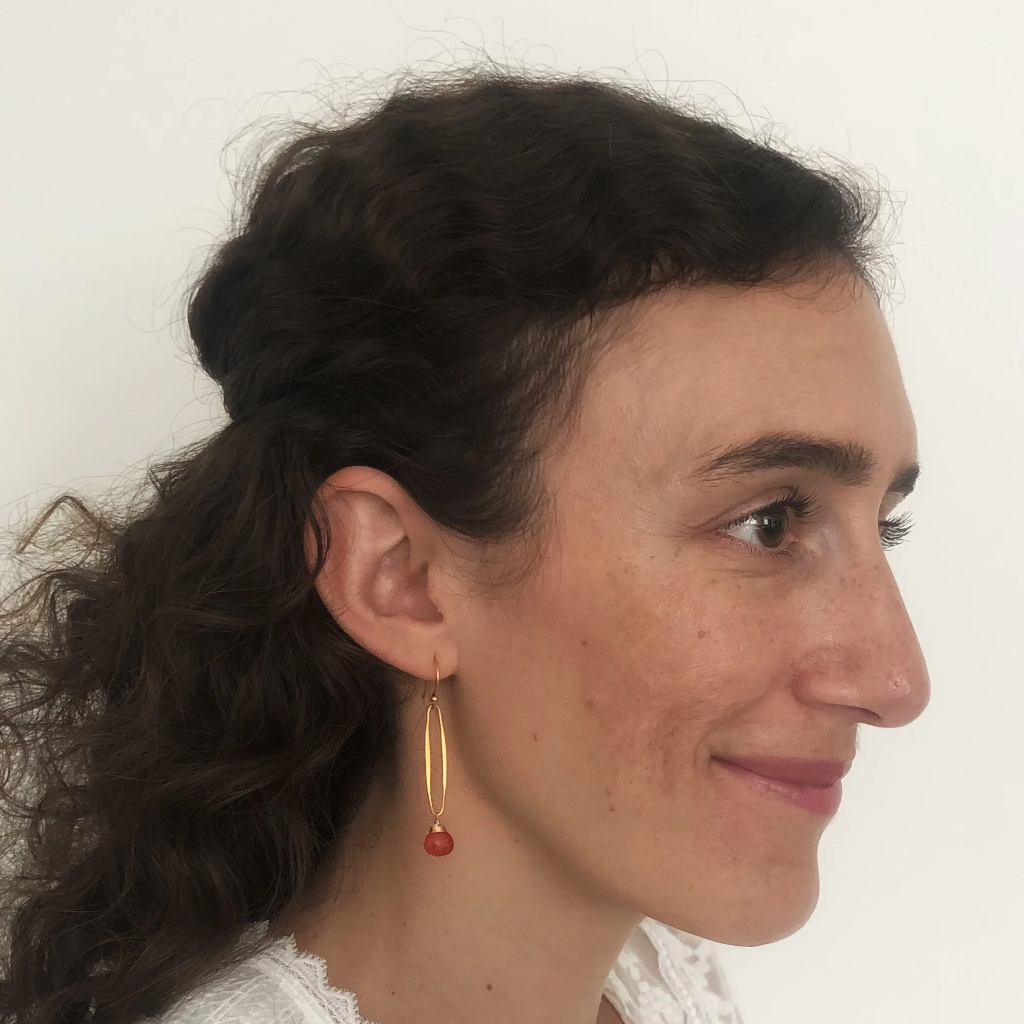 Carnelian Oval Link Earrings | Marissa Irwin Designs