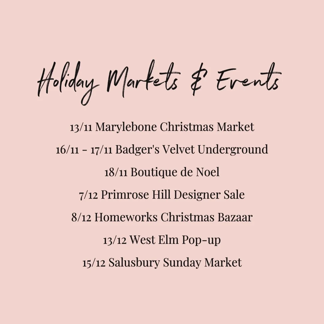 Upcoming Holiday Markets &amp; Events