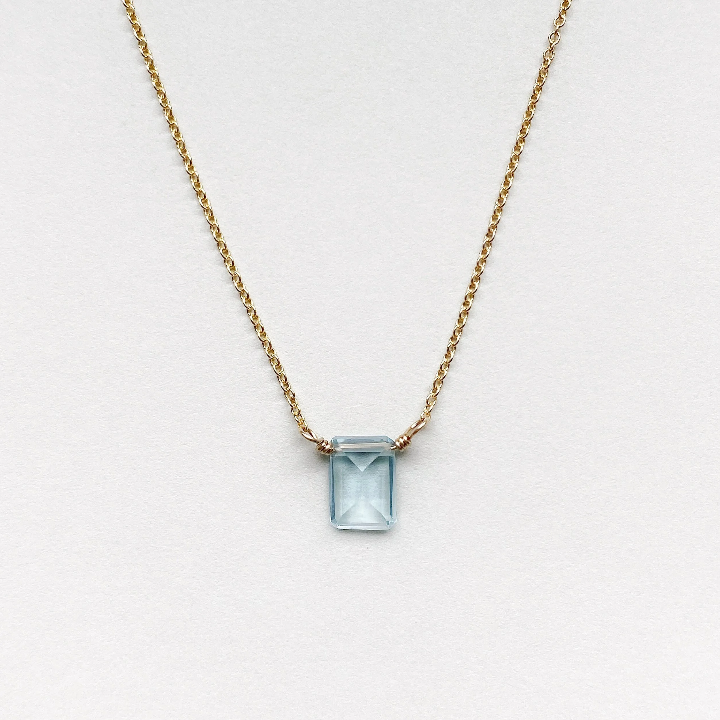 Blue Topaz Floating Gemstone Pendant