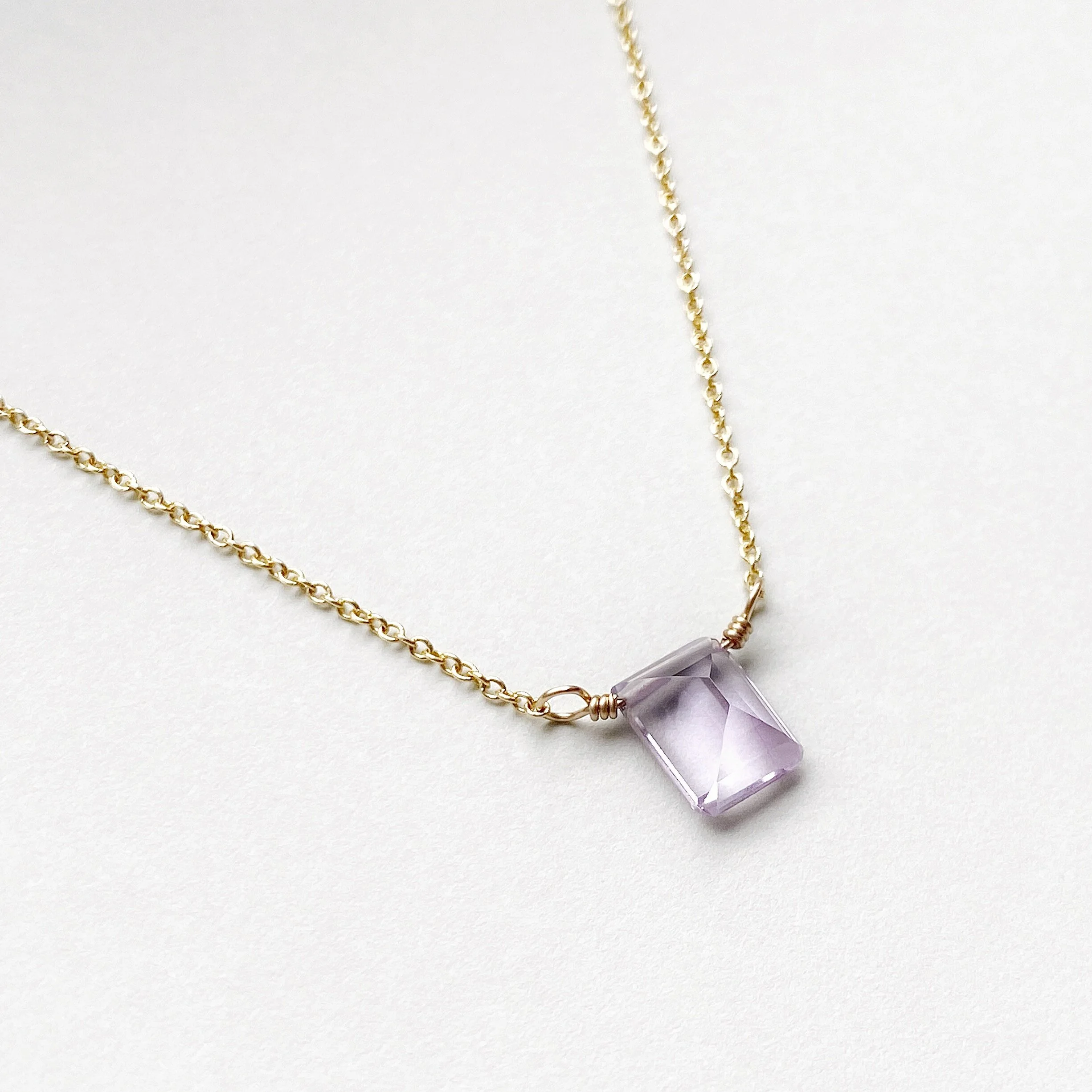 Light Amethyst Floating Gemstone Pendant