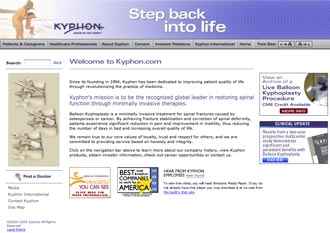 Kyphon has been dedicated to improving patient quality of life through revolutionizing the practice of medicine