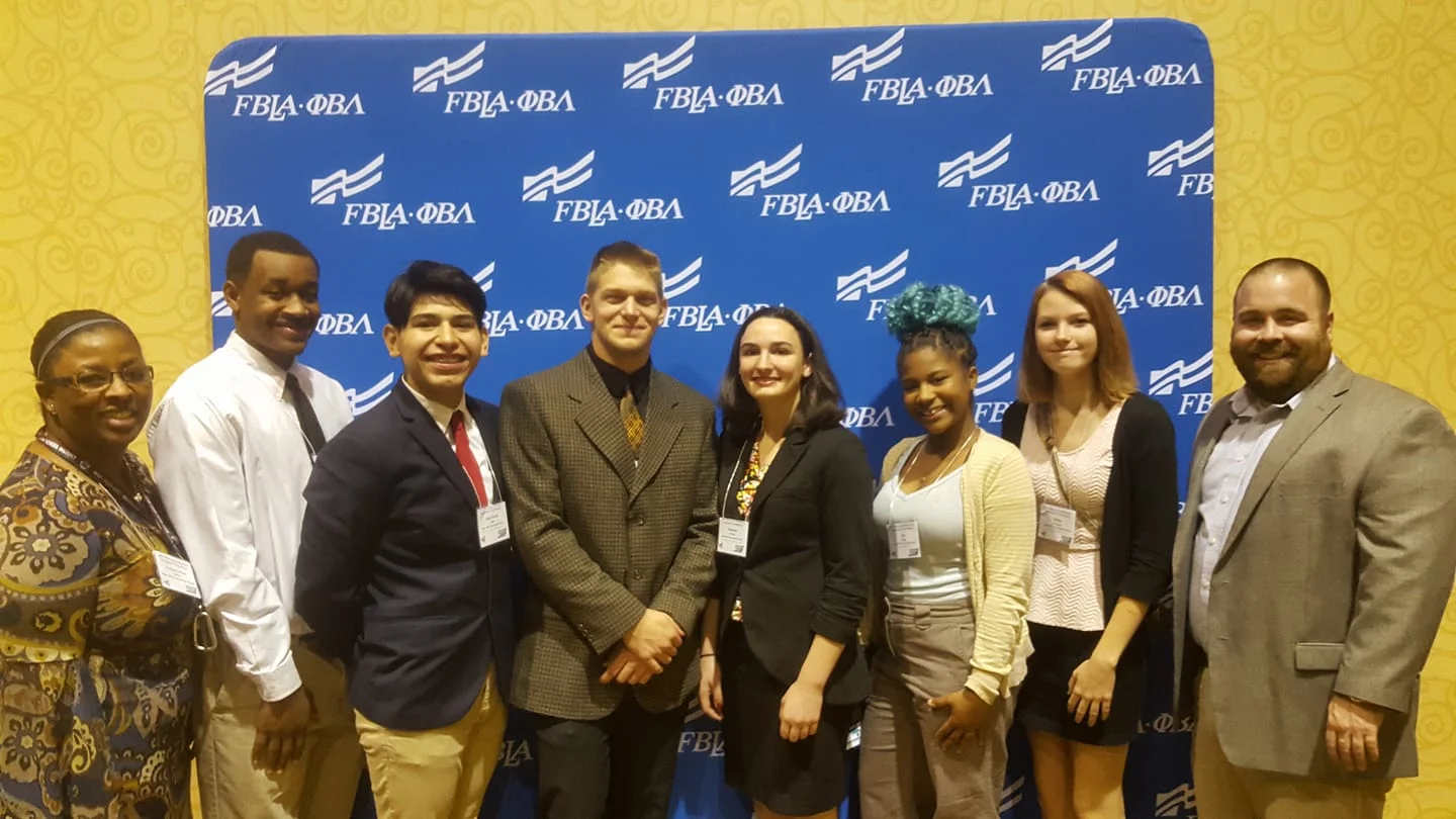 Board member John Werner at the Wisconsin Fall Leadership Conference connecting with the West Allis Chapter which received grants from the Wisconsin FBLA-PBL foundation, Inc.