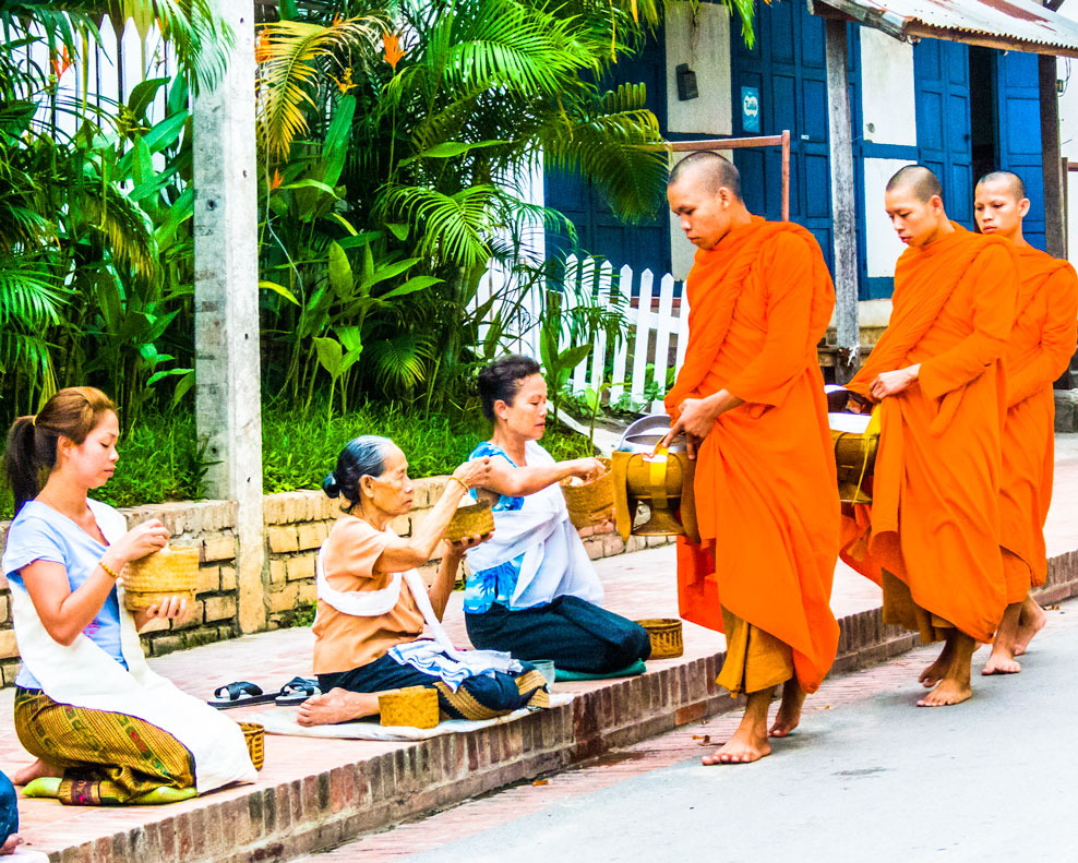 Buddhist monks in Laos.