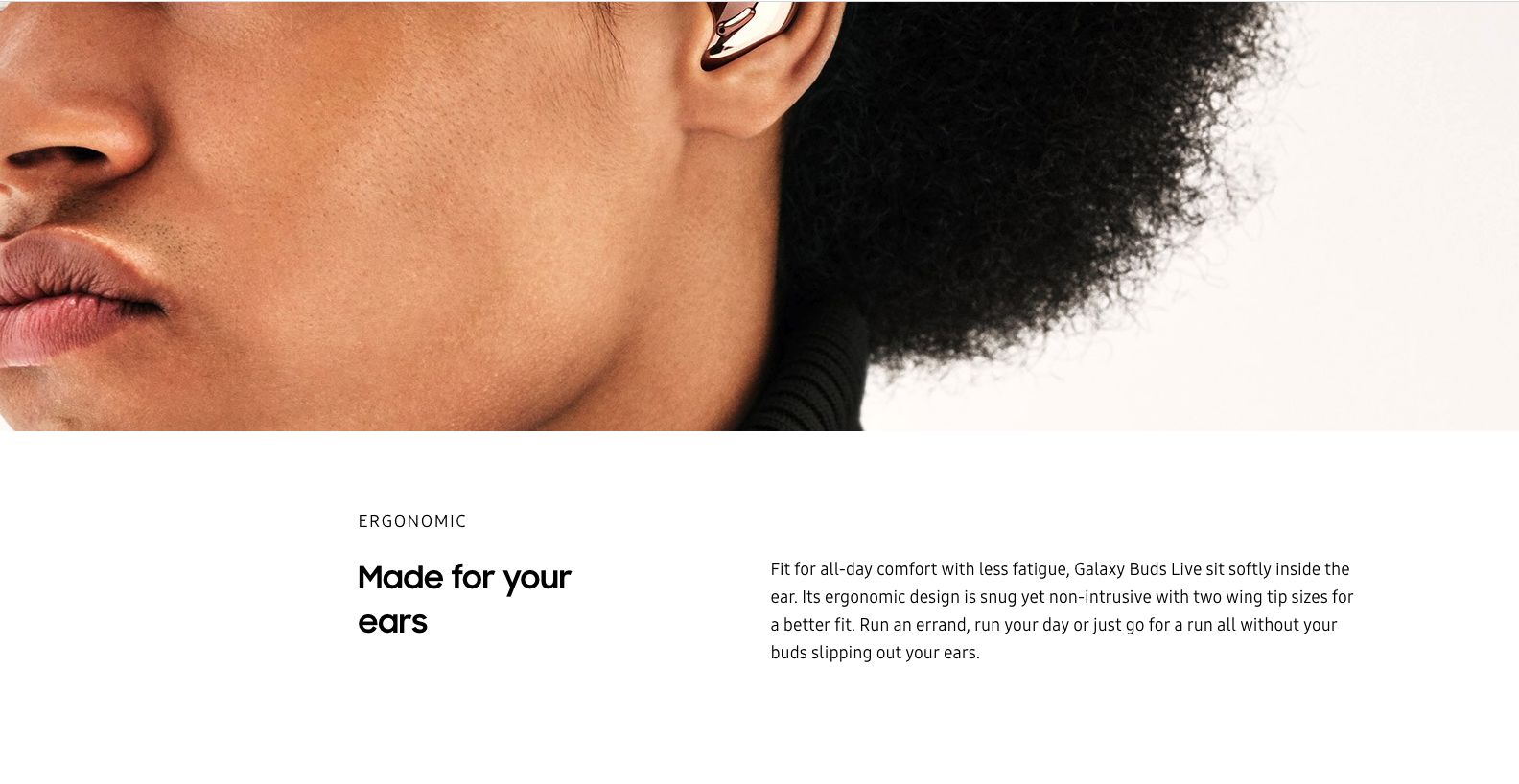 Galaxy Buds Live Ergonomics