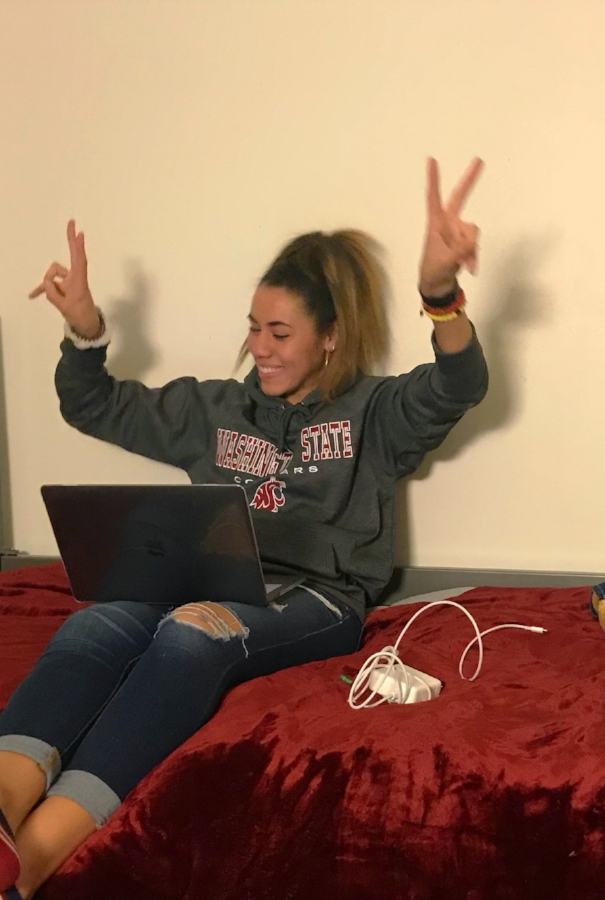 KB's fist night in her dorm! :)