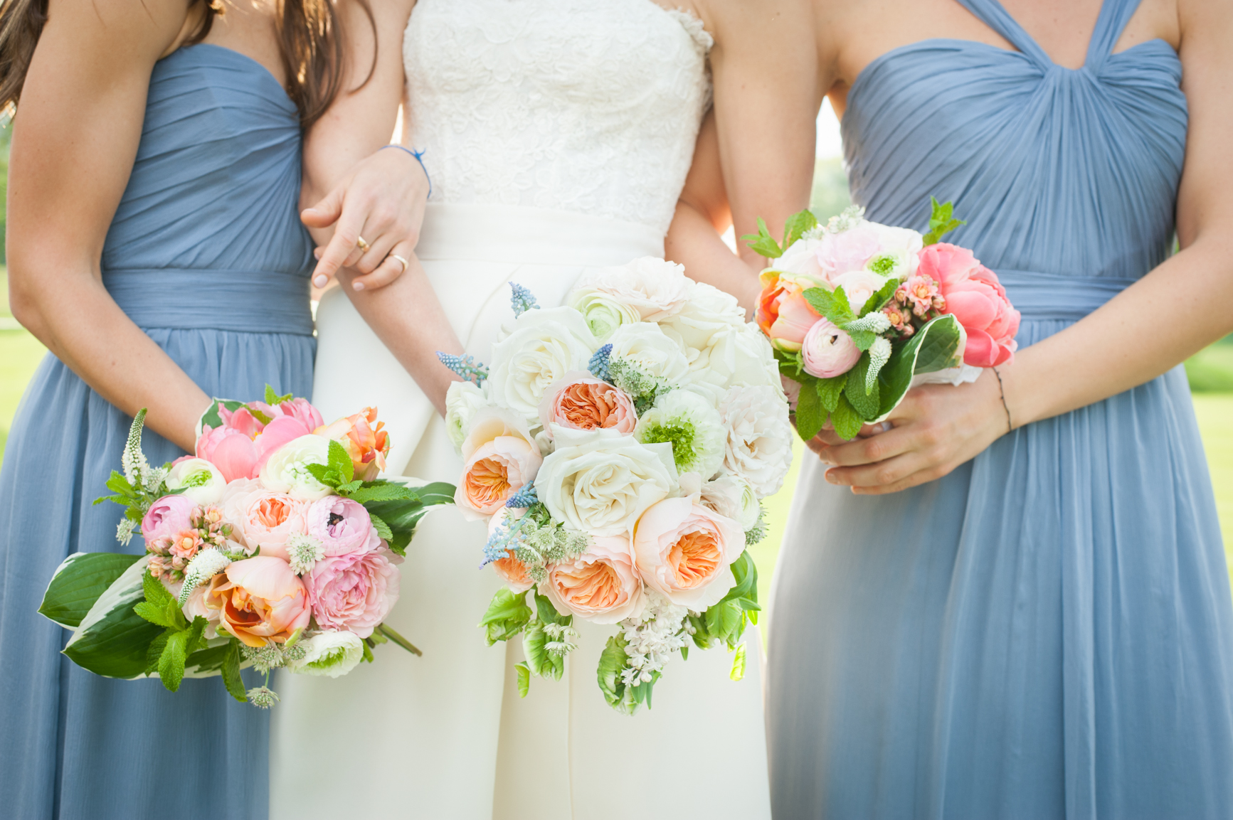 Bridal bouquet blue and white