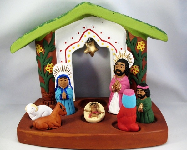 Nativity scene - terra cotta