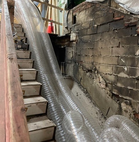 Penn Station, NYC, asbestos abatement, negative unit exhust ducts.JPG