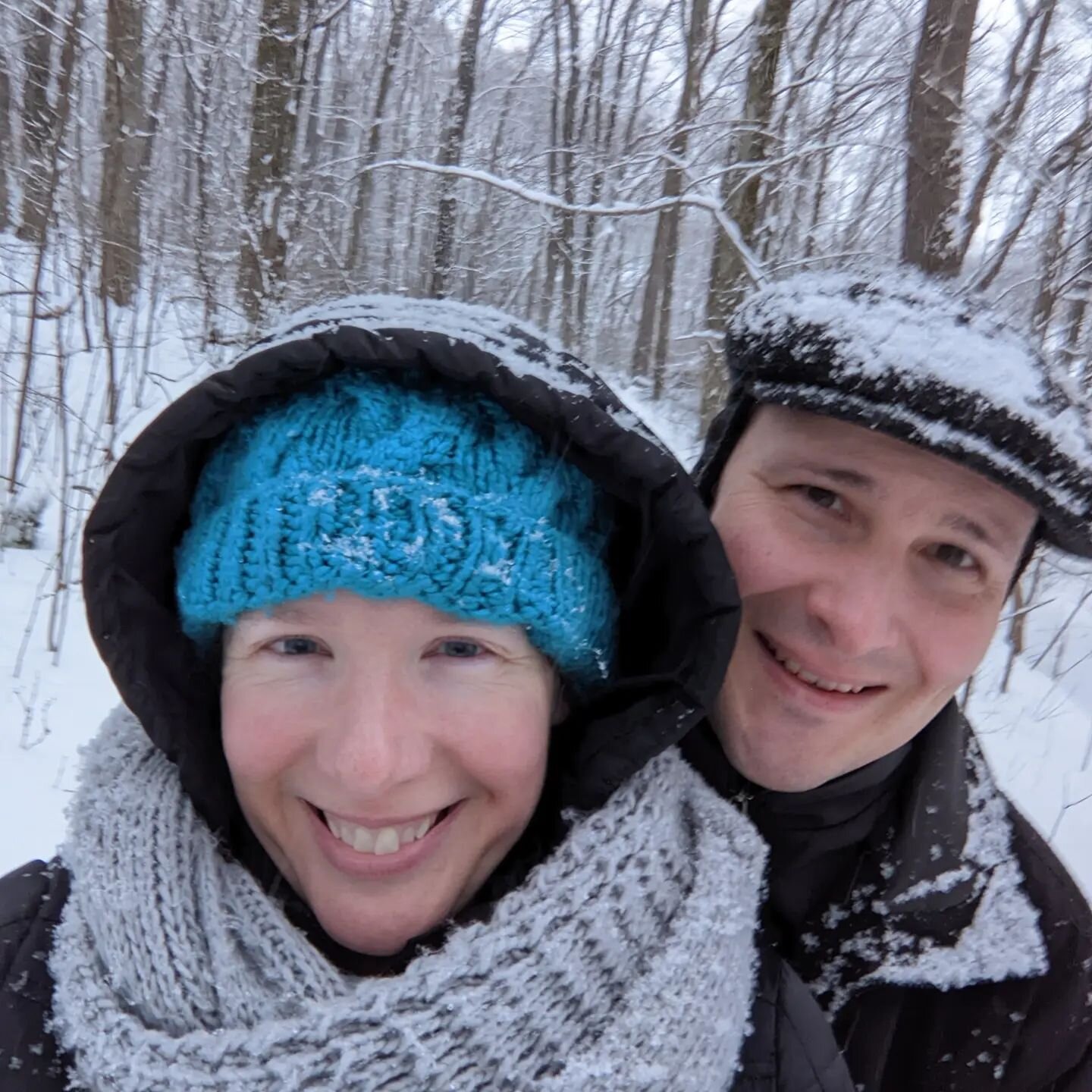This past Sunday, we went on a brief but lovely Wintry walk, just in the area near our house. 
❄️🙂❄️ (w @nathanlloyd4245 )
.
#winter #winterwonderland #winterwoods #winterwoodland #snowy #snowywoods #freshair #prettysnowfall