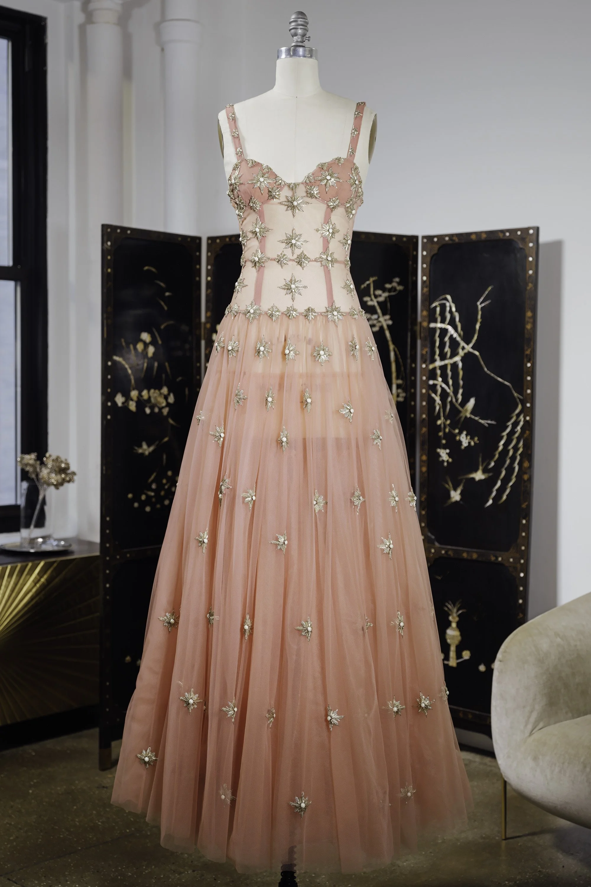 PEARL MEDALLION CABOCHON DRESS