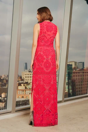 PINK POINT NOUÉ DRESS