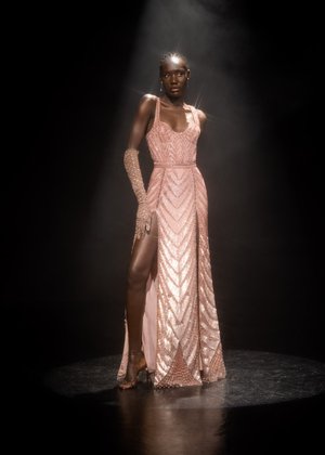 PINK CHAMPAGNE COLUMNS DRESS
