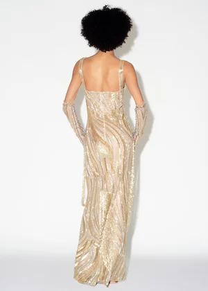 CHAMPAGNE FRANGE DE SIRÉNE dress