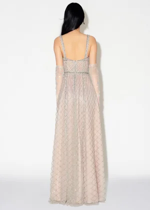 DENTELLE GRAPHIQUE SILVER DRESS