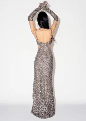 IRIDESCENT MEDALLIONS DRESS