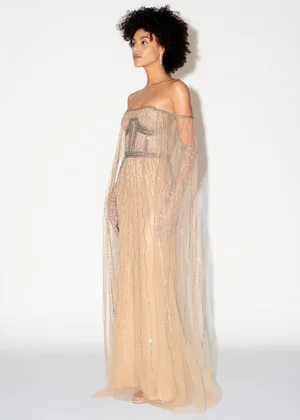 NOVA CAPED DRESS