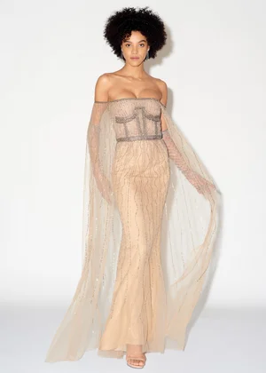 NOVA CAPED DRESS