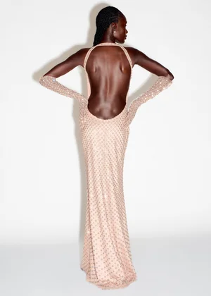CRYSTAL FLORETS OPEN-BACK DRESS