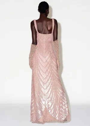 PINK CHAMPAGNE COLUMNS DRESS