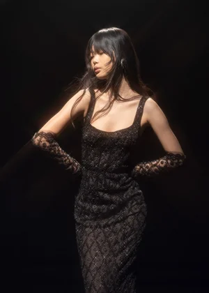 NOIR DENTELLE GRAPHIQUE DRESS