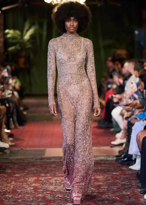ROSE PINK DEGRADÉ DENTELLE DRESS