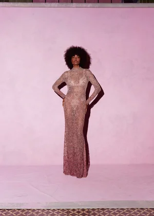 ROSE PINK DEGRADÉ DENTELLE DRESS