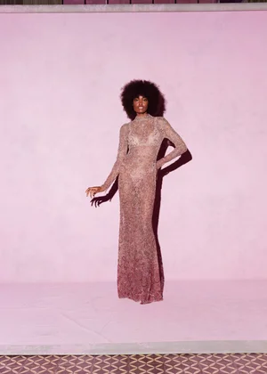 ROSE PINK DEGRADÉ DENTELLE DRESS
