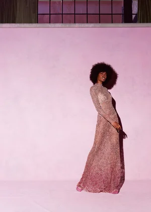 ROSE PINK DEGRADÉ DENTELLE DRESS